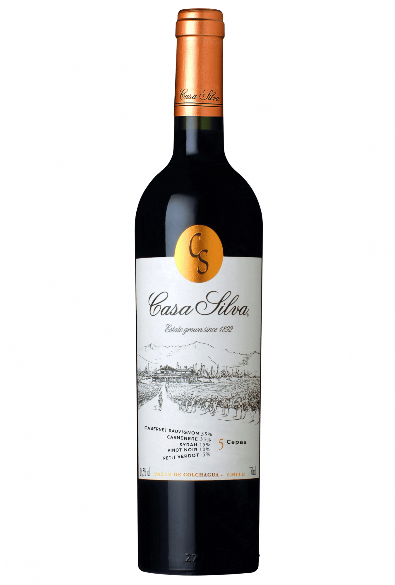 Vinho Tinto Chileno Casa Silva 5 Cepas Estate Grown - 750ml